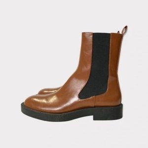 Zara Ankle Pull on Boots in Brown Size 38